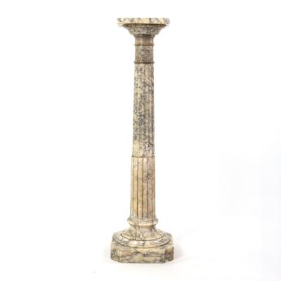 Neoclassical Style Carved Alabaster Pedestal English Circa 1900 