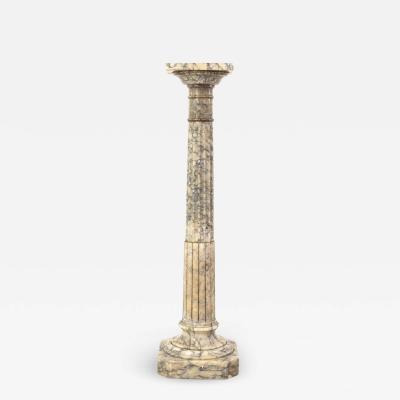 Neoclassical Style Carved Alabaster Pedestal English Circa 1900 