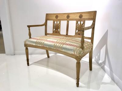 Neoclassical Style Cherry Wood Bench