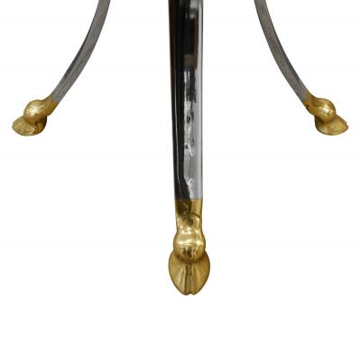 Neoclassical Style End Table in Brass and Steel 1960s
