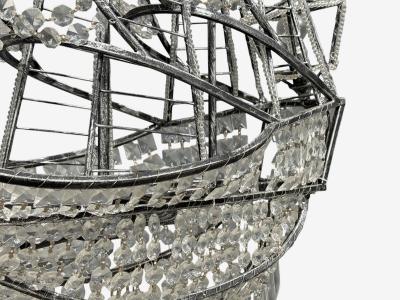 Neoclassical Style Large Sail Boat Chandelier Iron Crystal 2000s