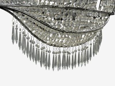 Neoclassical Style Large Sail Boat Chandelier Iron Crystal 2000s