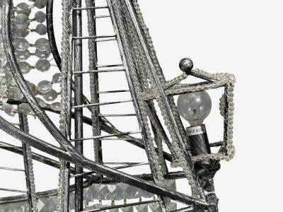 Neoclassical Style Large Sail Boat Chandelier Iron Crystal 2000s