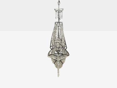 Neoclassical Style Large Sail Boat Chandelier Iron Crystal 2000s