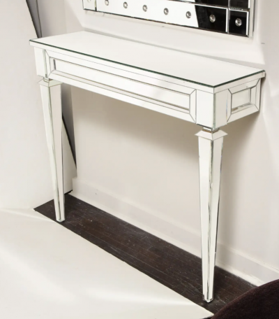 Neoclassical Style Mirrored Wall Mount Console
