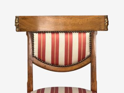 Neoclassical Style Occasional Chairs Carved Wood Silk England 19th c 