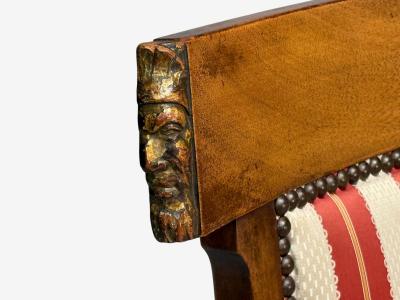 Neoclassical Style Occasional Chairs Carved Wood Silk England 19th c 