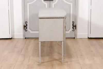 Neoclassical Style Painted Bow Front Sideboard with Two Doors and Five Drawers