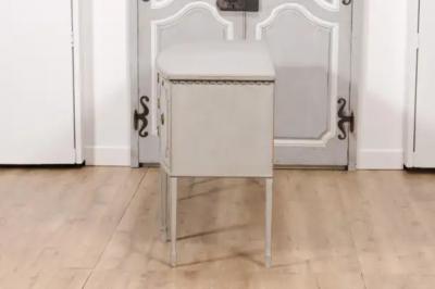 Neoclassical Style Painted Bow Front Sideboard with Two Doors and Five Drawers