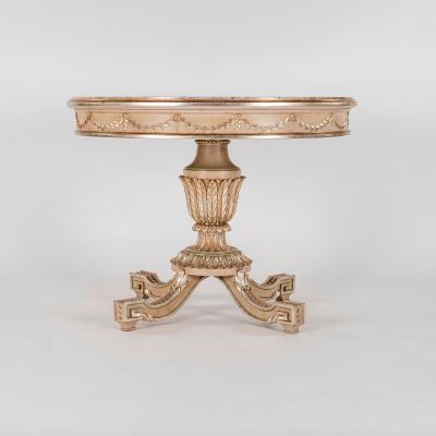 Neoclassical Style Polychrome Giltwood Center Table