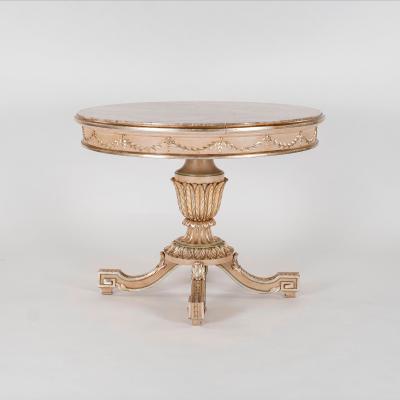 Neoclassical Style Polychrome Giltwood Center Table