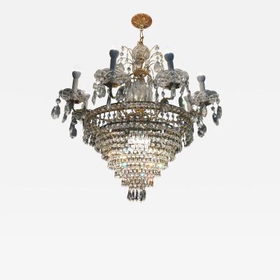 Neoclassical Style Possible Swarovski Twelve Light Tiered Chandelier