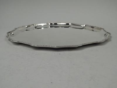 Neoclassical Style Sterling Silver Beaded Tray