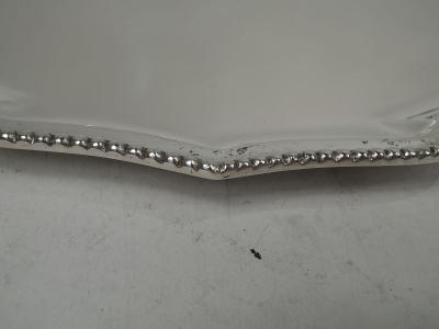Neoclassical Style Sterling Silver Beaded Tray