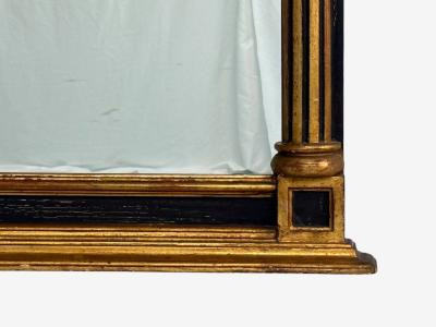 Neoclassical Style Trumeau Mirror Black Painted Wood Giltwood Italy 20th C 