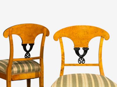 Neoclassical Ten Dining Chairs Ebonized Wood Beech Austria 1970s