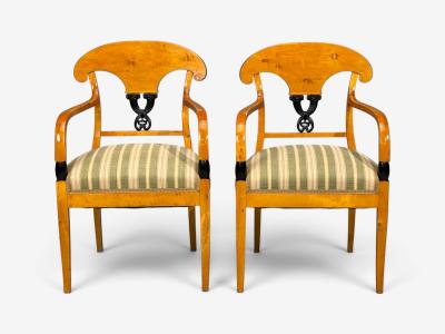 Neoclassical Ten Dining Chairs Ebonized Wood Beech Austria 1970s