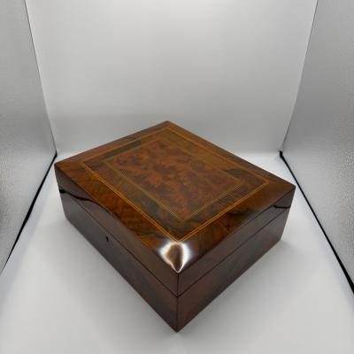 Neoclassical Vanity Box Walnut with Inlays Velvet South Germany circa 1900
