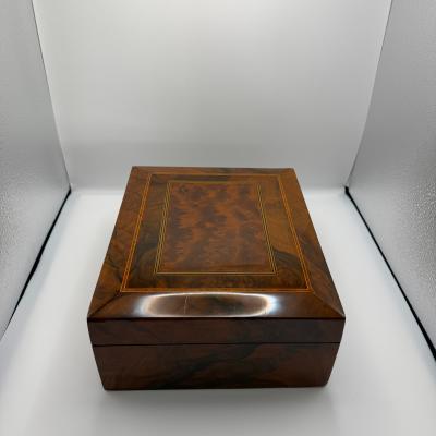 Neoclassical Vanity Box Walnut with Inlays Velvet South Germany circa 1900