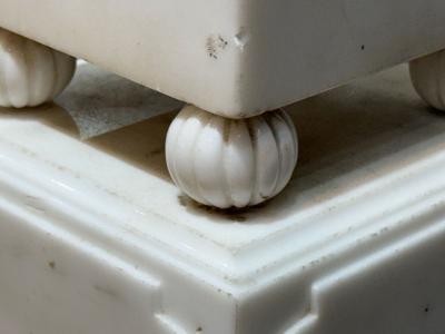 Neoclassical White Marble Obelisks on Pedestals France 1920s