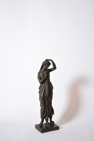 Neoclassical bronze woman sculpture XIXth c 