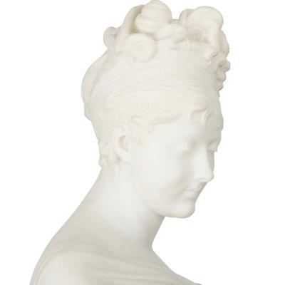 Neoclassical marble sculpture bust after Joseph Chinard