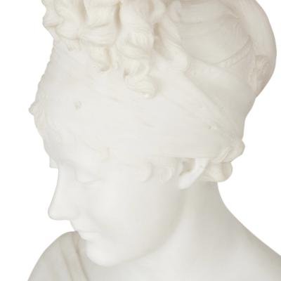 Neoclassical marble sculpture bust after Joseph Chinard