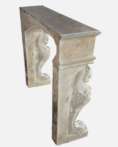 Neoclassical plaster fireplace France circa 1880