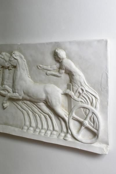 Neoclassical plaster four horses and a carriage