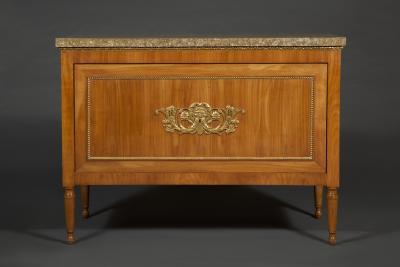 Neoclassical proportioned Lego di Cillegio and gilt wood mounted commodes