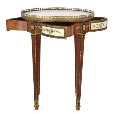 Neoclassical style gilt bronze mounted wooden side table