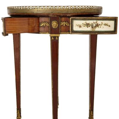 Neoclassical style gilt bronze mounted wooden side table