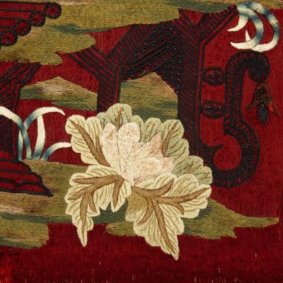Neoclassical style giltwood firescreen with embroidery