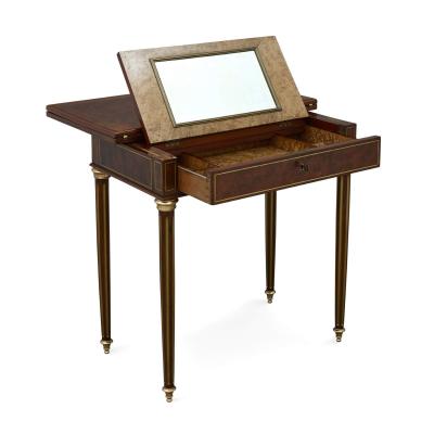 Neoclassical style mahogany card dressing and writing table