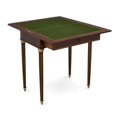 Neoclassical style mahogany card dressing and writing table