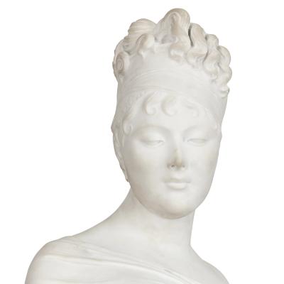 Neoclassical style marble female bust after Joseph Chinard