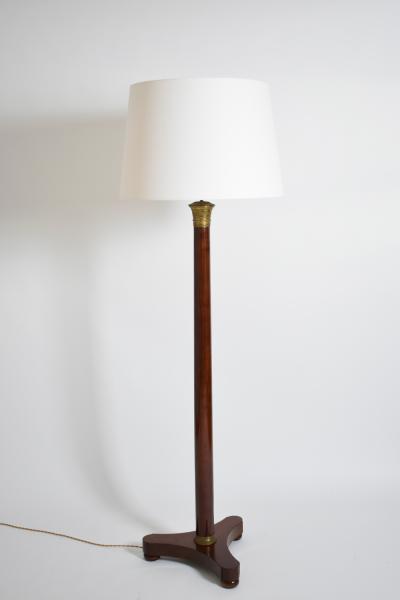 Neoclassical wooden tripod floorlamp 1960s 