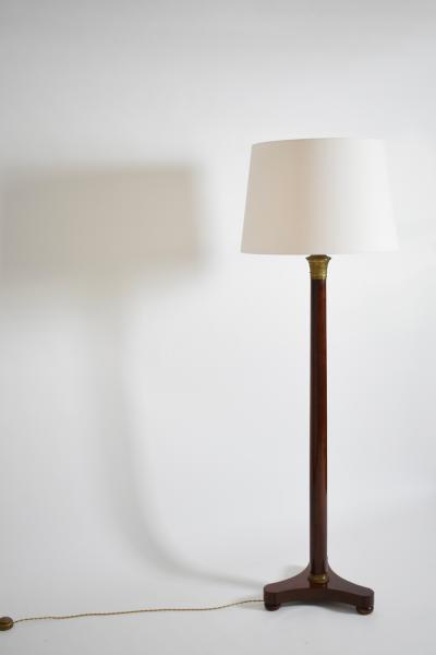 Neoclassical wooden tripod floorlamp 1960s 