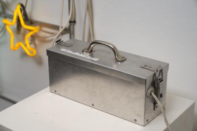 Neon and Aluminum Magician Wall Sculpture 2000