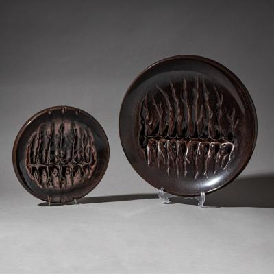Nereo Boaretto Set of Two Ceramic Bowls by Nereo Boaretto 1914 1977 Italy 1972