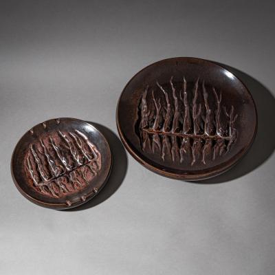 Nereo Boaretto Set of Two Ceramic Bowls by Nereo Boaretto 1914 1977 Italy 1972