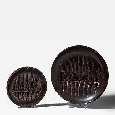 Nereo Boaretto Set of Two Ceramic Bowls by Nereo Boaretto 1914 1977 Italy 1972