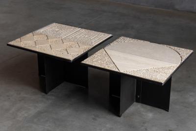 Nerone Ceccarelli Sculptural Stone Side Tables by Nerone Ceccarelli Italy 1970s
