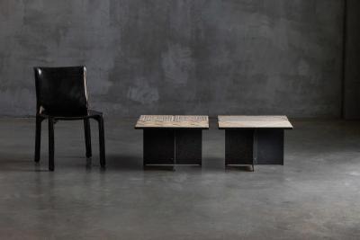 Nerone Ceccarelli Sculptural Stone Side Tables by Nerone Ceccarelli Italy 1970s