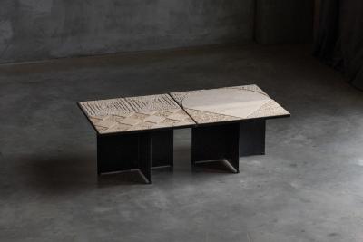 Nerone Ceccarelli Sculptural Stone Side Tables by Nerone Ceccarelli Italy 1970s