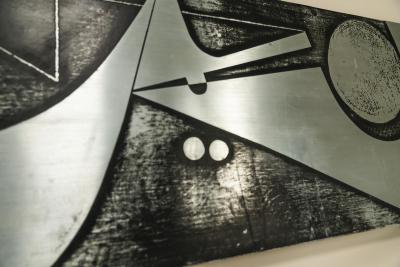 Nerone Patuzzi Nerone Patuzzi Zinc Headboard Panel Italy 1970s