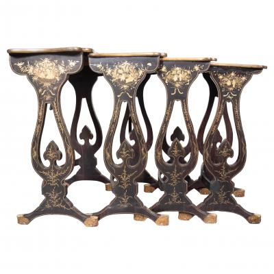 Nest Of Four Chinese Export Lacquer Nesting Tables