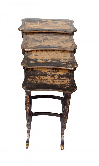Nest Of Four Chinese Export Lacquer Nesting Tables