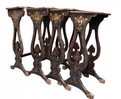 Nest Of Four Chinese Export Lacquer Nesting Tables