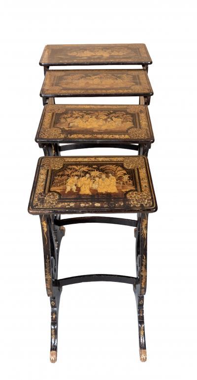 Nest Of Four Chinese Export Lacquer Tables